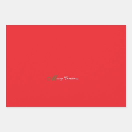 メリークリスマスレッド ラッピングペーパーシート (正面)