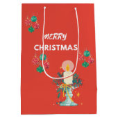 メリークリスマスレッド – 紙バッグ ミディアムペーパーバッグ (裏面)