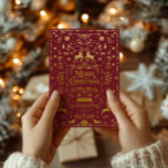 メリークリスマスレッド&金ゴールドクラシック 箔シーズンカード<br><div class="desc">この美しい赤と金ゴールドのホリデーカードで永遠のクリスマスの挨拶を送る。豊かな赤エレガント色の背景に金ゴールドのアクセントを備え、このカードはあなたの休日の願いに豪華さと洗練のtouchを追加する。家族や友人、ビジネスの仲間に最適な、このホリデーシーズンは喜びと暖かさを広げるフェスティバルの方法である。独自の事前印刷文字を内側に追加するか、単に自分の手書きノート用にサンプル保空白の文字を削除する。</div>