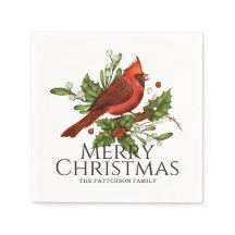 メリークリスマスレッド（鳥）ショウジョウコウカンチョウホリーパーソナライズされた