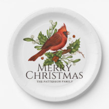 メリークリスマスレッド（鳥）ショウジョウコウカンチョウホリーパーソナライズされた