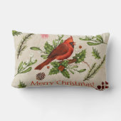 メリークリスマスレッド（鳥）ショウジョウコウカンチョウ ランバークッション (裏面)
