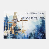 メリークリスマスレディ格言オンブルーフォレスト ドアマット (正面)