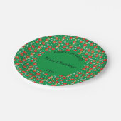 メリークリスマスレトロの名前と日付の場所 ペーパープレート (アングル)