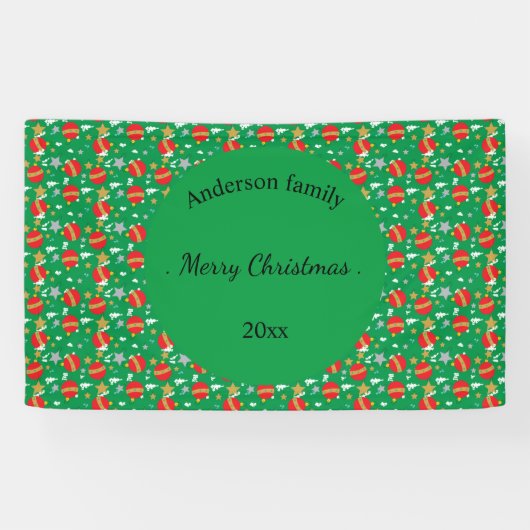 メリークリスマスレトロの名前と日付の場所 横断幕 (横)