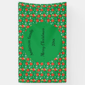 メリークリスマスレトロの名前と日付の場所 横断幕 (縦)