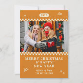 メリークリスマスレトロオレンジパーソナライズされた色 (正面)