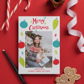 メリークリスマスレトロオーナメント写真 シーズンカード