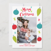 メリークリスマスレトロオーナメント写真 シーズンカード (正面)