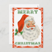 メリークリスマスレトロサンタクロース シーズンポストカード (正面/裏面)