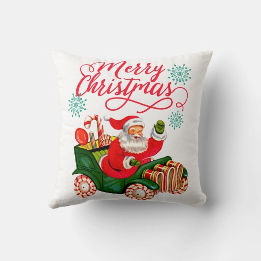 メリークリスマスレトロサンタクロースinキャンディカー クッション (裏面)
