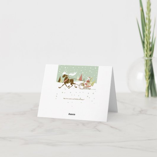 メリークリスマスレトロサンタ&ディアーイラストレーション シーズンカード (裏面)