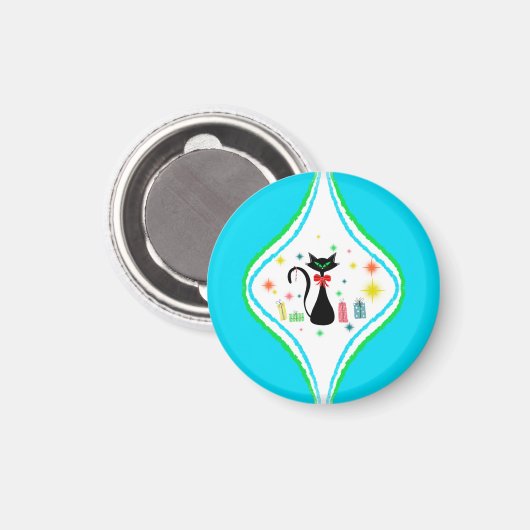 メリークリスマスレトロシャメネコ マグネット (正面/裏面)