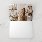 メリークリスマスレトロスクリプトフォトレッド 箔グリーティングカード (内側レイダウン)