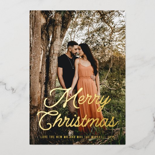 メリークリスマスレトロスクリプト 箔シーズンカード (正面)