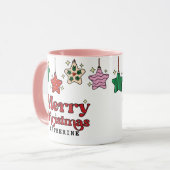 メリークリスマスレトロスターオーナメントカスタム マグカップ (正面左)