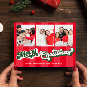 メリークリスマスレトロタイポグラフィコラージュ シーズンカード