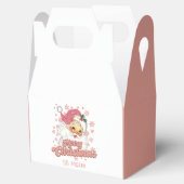 メリークリスマスレトロタイポグラフィサンタピンクハット フェイバーボックス (オープン)