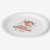 メリークリスマスレトロタイポグラフィサンタピンクハット ペーパープレート (アングル)