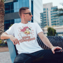 メリークリスマスレトロタイポグラフィサンタピンクハット