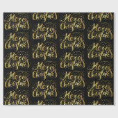 メリークリスマスレトロタイポグラフィデザインパターン2 ラッピングペーパー (フラット)