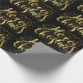 メリークリスマスレトロタイポグラフィデザインパターン2 ラッピングペーパー (角)