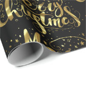 メリークリスマスレトロタイポグラフィデザインパターン2 ラッピングペーパー (ロールコーナー)