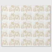 メリークリスマスレトロタイポグラフィデザインパターン ラッピングペーパー (フラット)