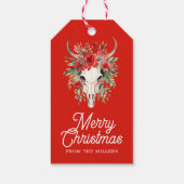 メリークリスマスレトロタイポグラフィフローラスカル ギフトタグ (裏面)