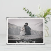 メリークリスマスレトロタイポグラフィ家族写真 シーズンカード (スタンド正面)