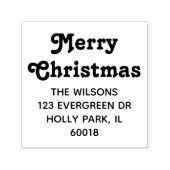 メリークリスマスレトロタイポグラフィ差出人住所 セルフインキングスタンプ (デザイン)