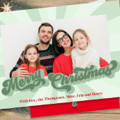 メリークリスマスレトロタイポグラフィ数々の写真 シーズンカード