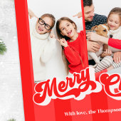 メリークリスマスレトロタイポグラフィ数々の3枚 シーズンポストカード