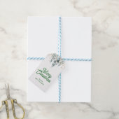 メリークリスマスレトロタイポグラフィ雪木 ギフトタグ (より糸付き)