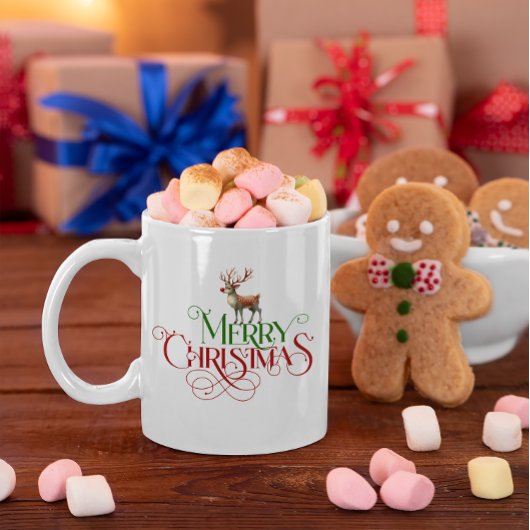 メリークリスマスレトロタイポグラフィ コーヒーマグカップ