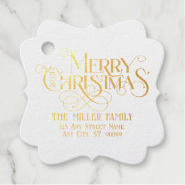 メリークリスマスレトロタイポグラフィ フェイバータグ