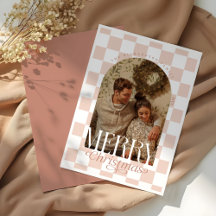 メリークリスマスレトロチェッカーボードアーチ写真