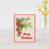 メリークリスマスレトロホリデーグリーティングカード カード (黄色い花)