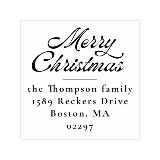 メリークリスマスレトロホリデー差出人住所 セルフインキングスタンプ (デザイン)