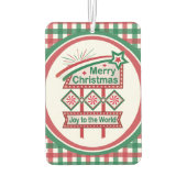 メリークリスマスレトロマーキー – Joy to the World カーエアーフレッシュナー (裏面)