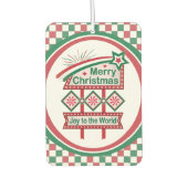 メリークリスマスレトロマーキー – Joy to the World カーエアーフレッシュナー (正面)