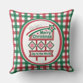 メリークリスマスレトロマーキー – Joy to the World クッション (裏面)