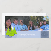 メリークリスマスレトロライムツリーズファミリーフォトカード シーズンカード (正面/裏面)