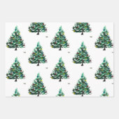 メリークリスマスレトロヴィンテージクリスマスパーティー雪だるま ラッピングペーパーシート (正面)