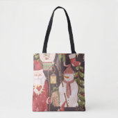 メリークリスマスレトロヴィンテージサンタクロース トートバッグ (正面)