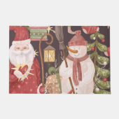 メリークリスマスレトロヴィンテージサンタクロース ドアマット (正面)