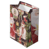 メリークリスマスレトロヴィンテージサンタクロース ミディアムペーパーバッグ (正面アングル)