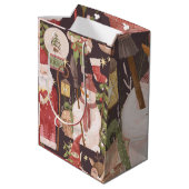 メリークリスマスレトロヴィンテージサンタクロース ミディアムペーパーバッグ (裏面アングル)