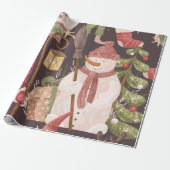 メリークリスマスレトロヴィンテージサンタクロース ラッピングペーパー (アンロールド)