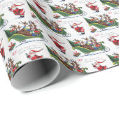メリークリスマスレトロヴィンテージサンタ ラッピングペーパー (ロールコーナー)